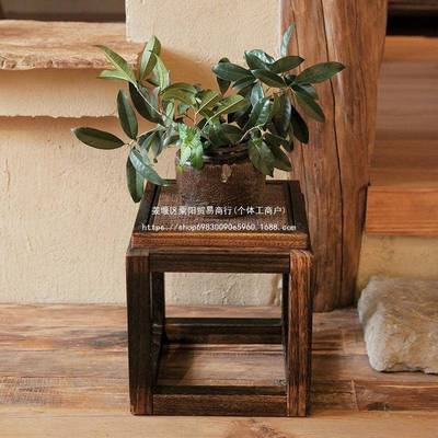 #创意实木方凳家用客厅餐桌几小板沙发凳榫凳卯式手工中藤VFL编茶