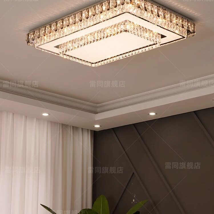 包邮客厅主灯现代简约led轻奢水晶吸顶灯餐厅卧室长方形灯具组合