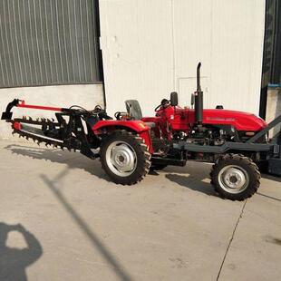 功能链条式开沟机混凝土沥青DVF面岩石挖沟槽机四轮路家多用挖机