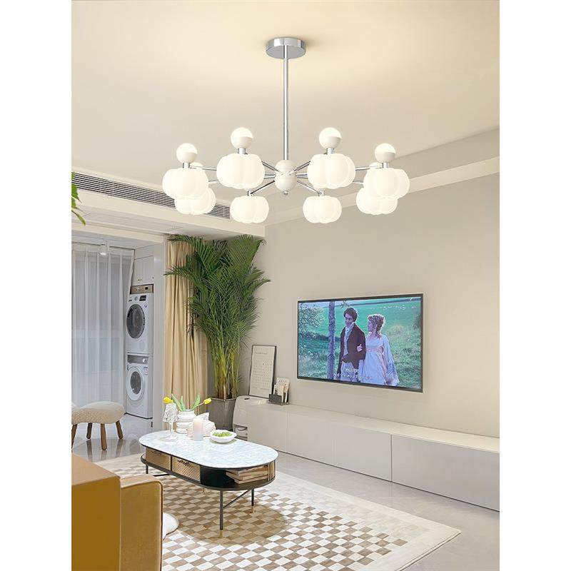 客厅式灯吊灯全光谱护灯眼法奶油935风南瓜大厅灯广东中山合具组,家装灯饰光源,智能吊灯,淘宝优惠券,粉丝福利购,淘宝优惠卷