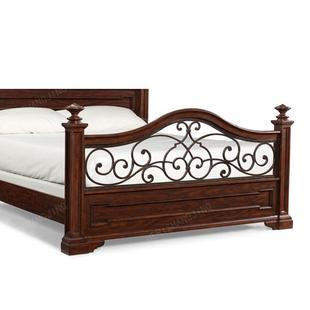 美式 乡m村白铁蜡人木实木柱双床1.5m1.8北美黑胡桃木RAT木床主卧