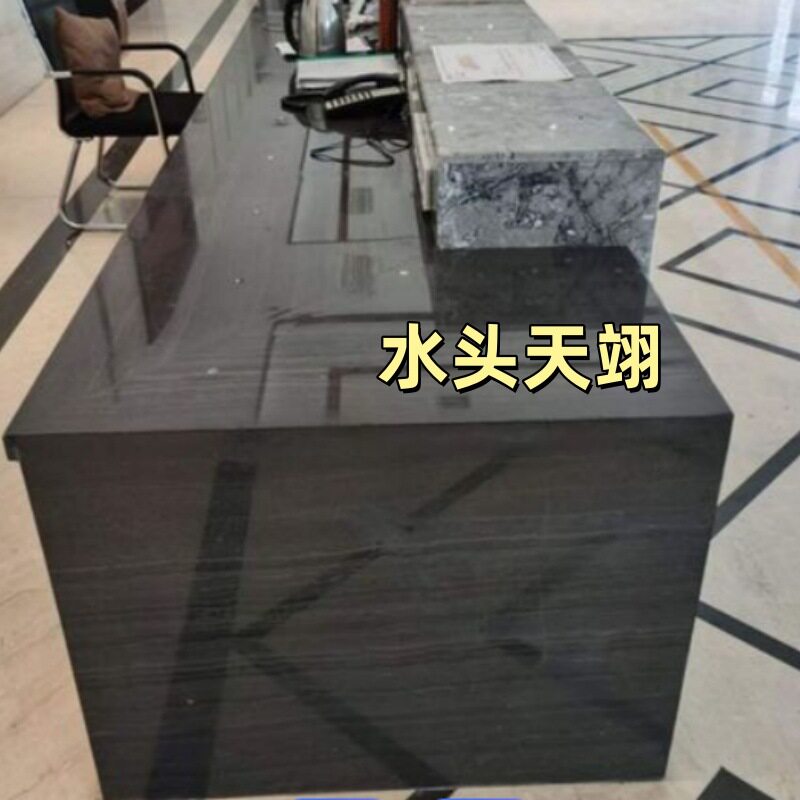黑檀木纹大理石大板电视墙地板