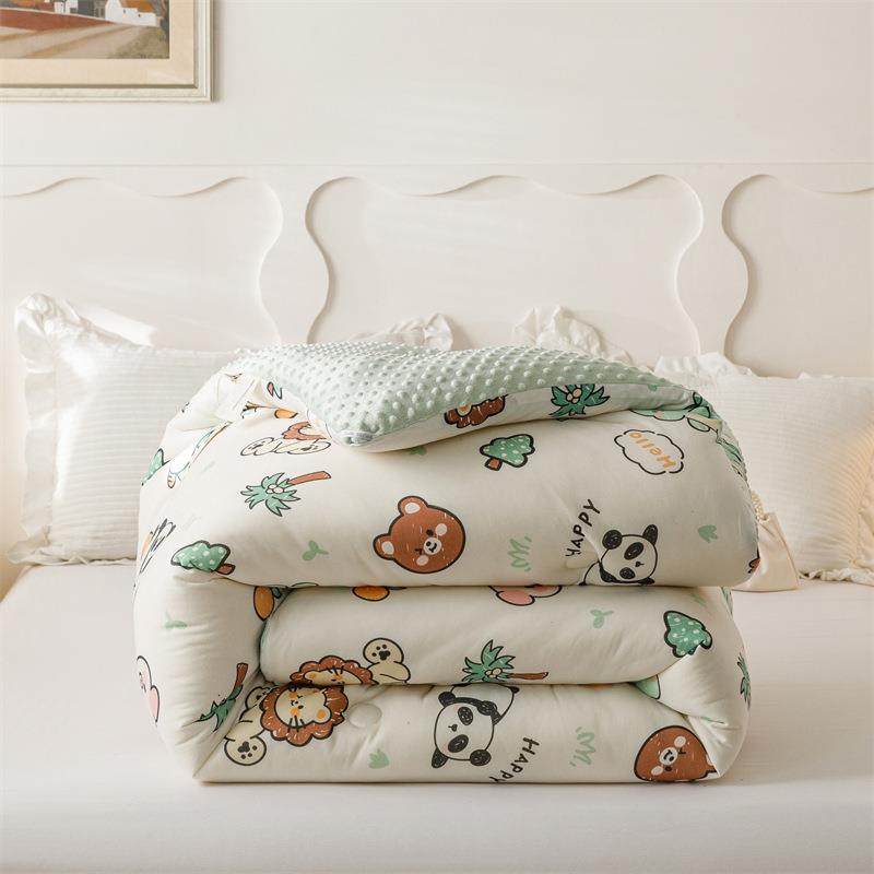 A芯类母婴通针童织棉豆豆绒大豆纤维被被卡JSD子儿加厚保暖8斤冬