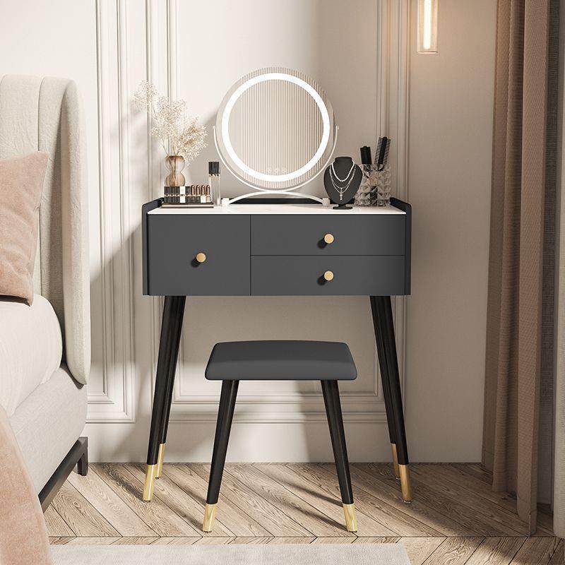 妆奢轻全实木岩板小型梳台卧室0实木化妆桌床边6化妆台50梳281妆,住宅家具,梳妆台+梳妆凳,淘宝优惠券,粉丝福利购,淘宝优惠卷