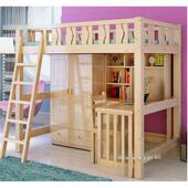 上实木上床下桌组合床儿带高童低下床书桌衣柜LUT多功能一体高架