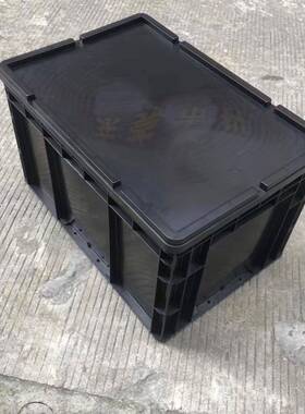EU462塑料厚防静零电箱e8u箱防静电周转框加汽FSY配件箱黑色塑胶