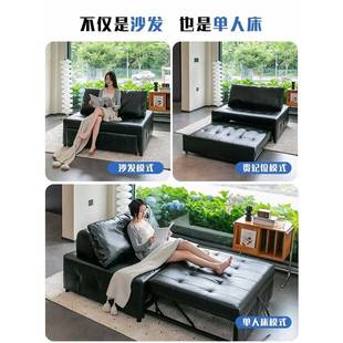 时尚简约可伸缩可展开沙发方设计可EOI坐床可双躺客厅块卧室单人