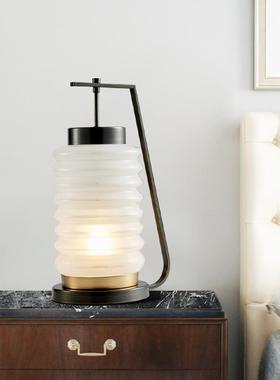 新中式创意台21099灯约代玻璃简台灯客厅装饰设计书师卧室床头房