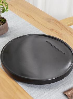 精致小茶现盘乌石金圆NAZ形排水式干泡台客厅家用奢代高端轻石头