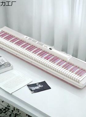 XSY8业8键电子成琴人儿DQZ童入钢门初学便携式电琴粉色紫色幼师专