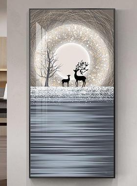 玄关装饰画现代客简入户厅走廊壁画轻59833奢风过道竖约大版气高