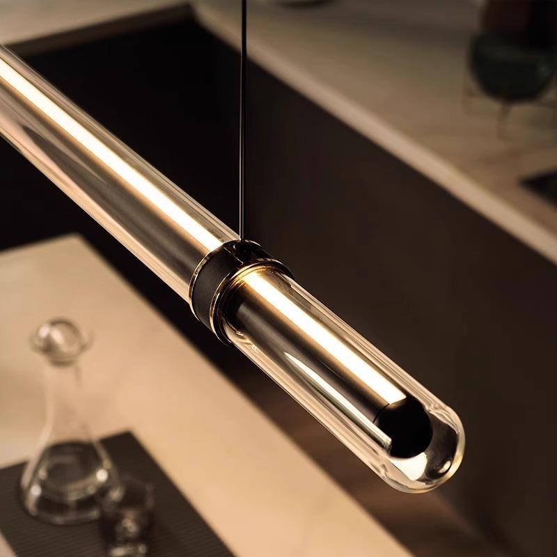 时光隧现道吊厅灯轻奢代茶室简约岛台吧台餐桌高端一字长条FHY吊