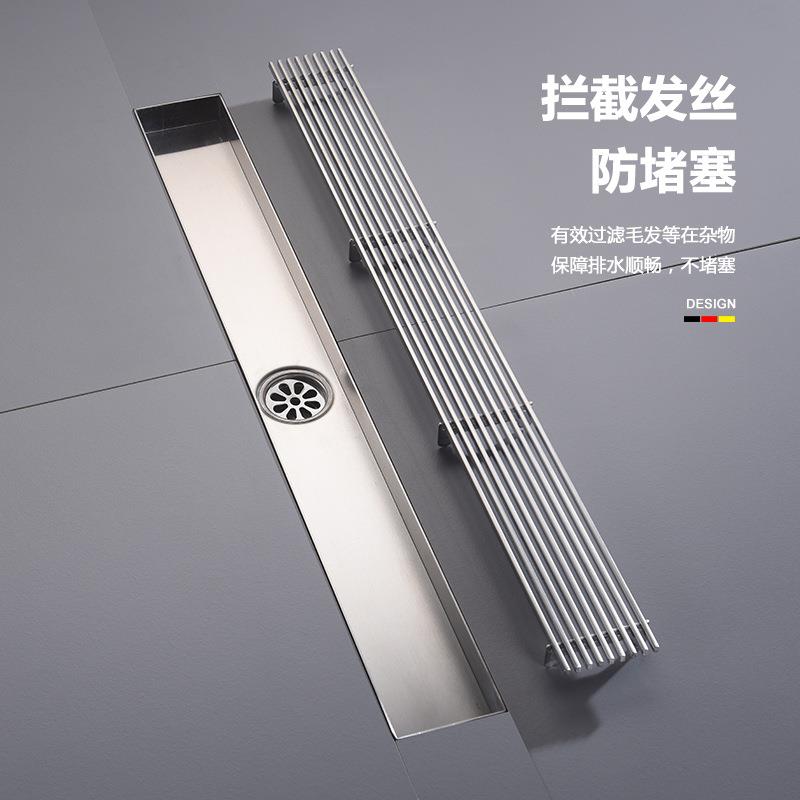 侧排地漏潜水生间防芯淋浴房不艇卫锈臭钢长条地漏T68钢条竹排68