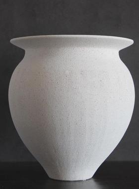 新中式干花件白色陶罐摆家居厅插花客茶玄关花艺装饰品陶瓷花TML
