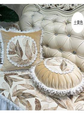 欧式美沙式沙发专头业抱枕含MWY芯可拆洗床头圆枕欧式形发靠枕长