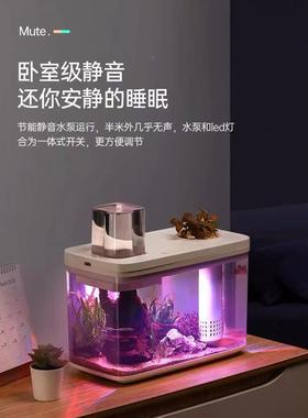 尼泊鱼洱负压鱼缸客厅小型生态水族ACI箱面迷你水免换儿童创意桌