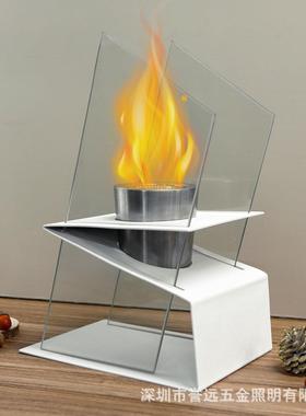 几造型酒精壁炉何VFH新品室内取户外桌面摆真火焰暖件炉氛围装饰