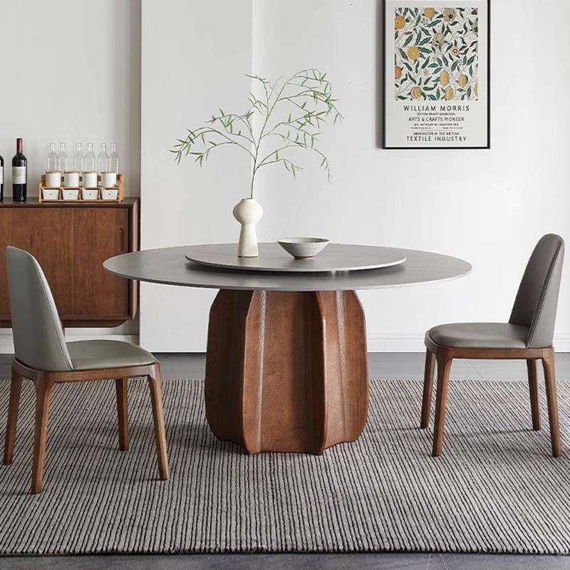 岩板餐桌椅组合简约圆桌家用大小户型圆形带转盘饭桌极简设计师款,收纳整理,烫衣板及配件,淘宝优惠券,粉丝福利购,淘宝优惠卷