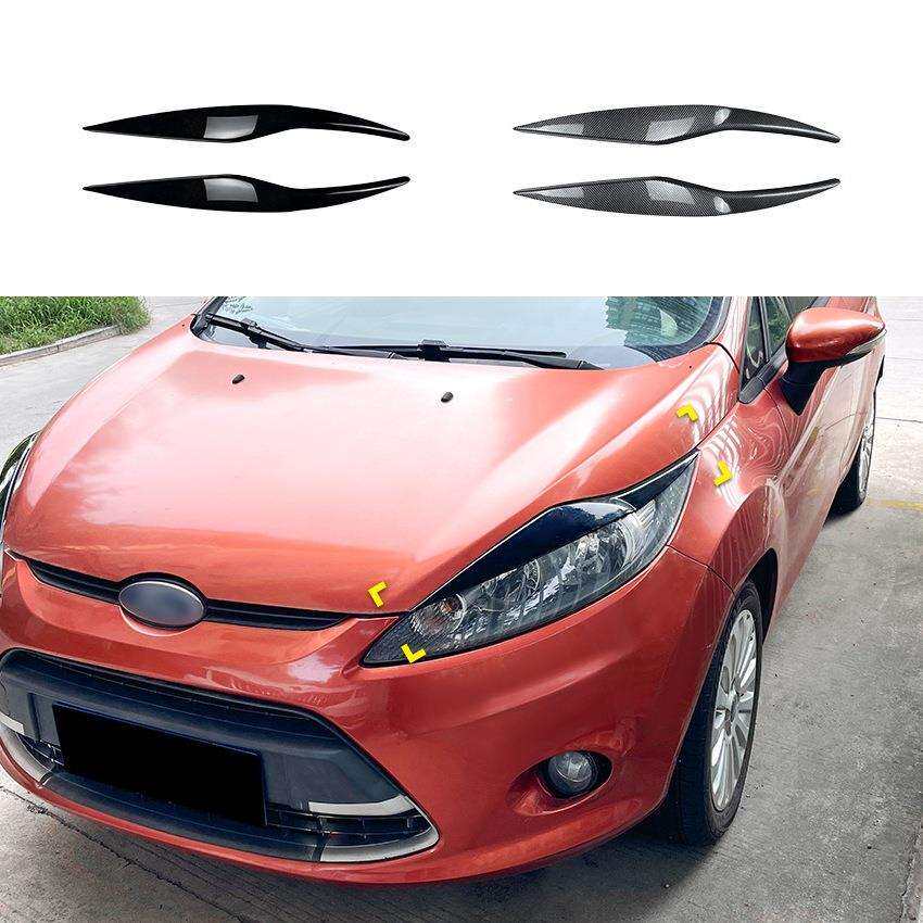 适用福特嘉年华FiestaMK62008-2012前大灯灯眉车贴外饰改装