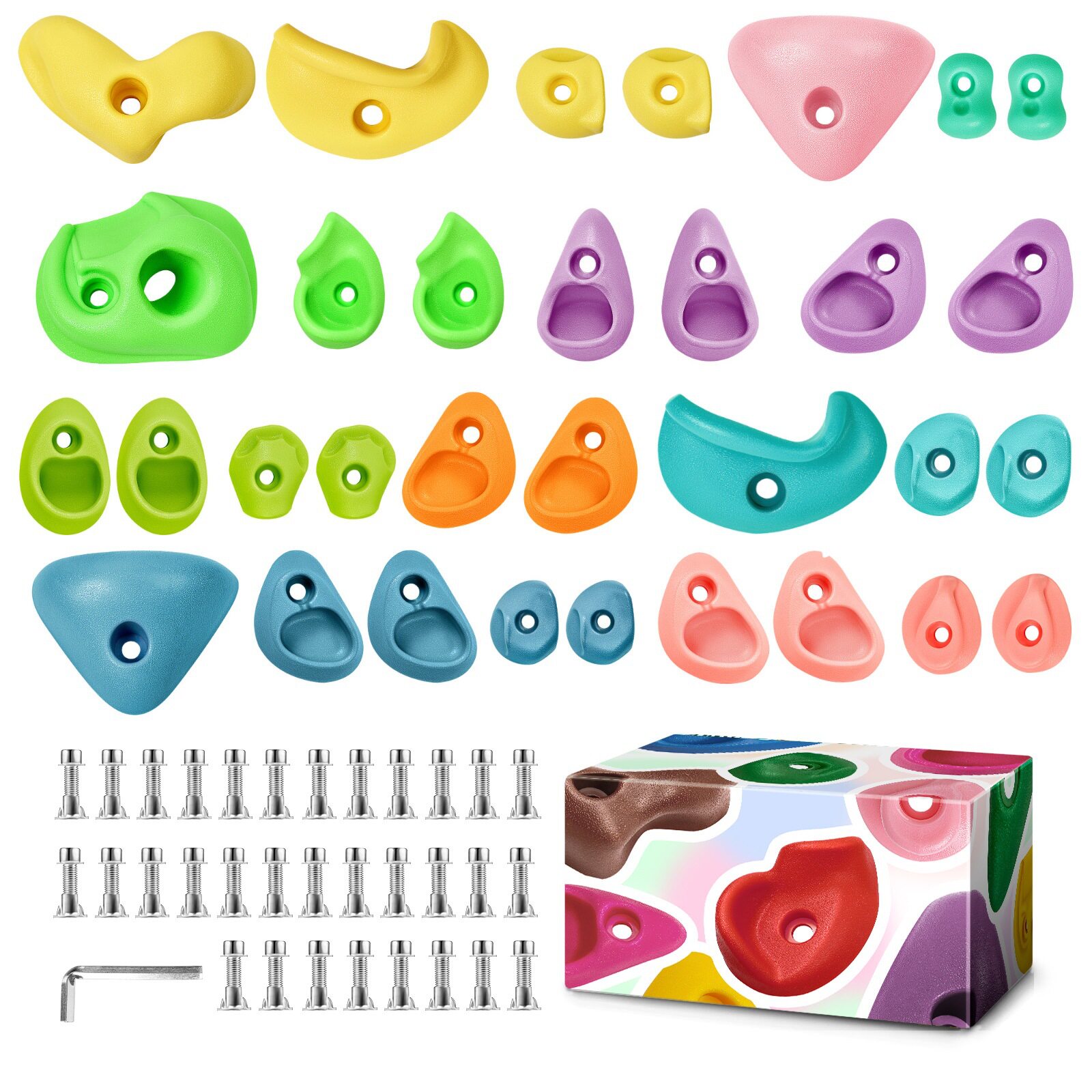 儿童单孔攀岩石套装室内户外攀岩点幼儿园体能训练游乐场玩具跨境