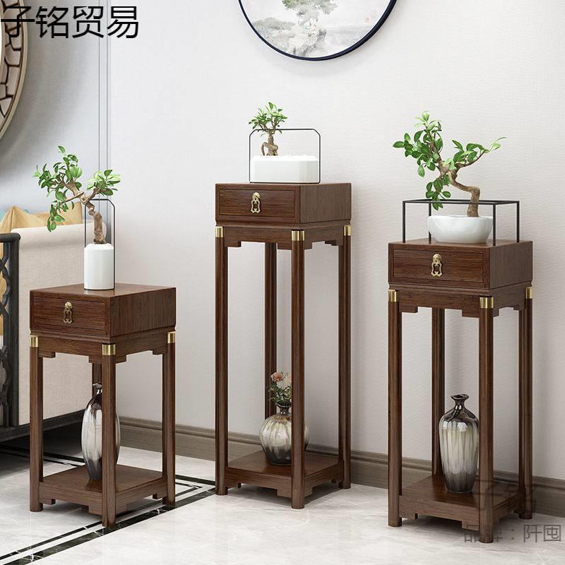 中式花台仿古花盆架竹花架置物架花架子室内客厅花几落地式吊兰架