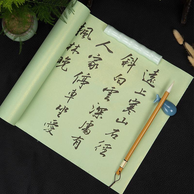 长宣纸加厚染蜡复卷古彩色鎏金书洒金法作品纸半10035057生半熟20