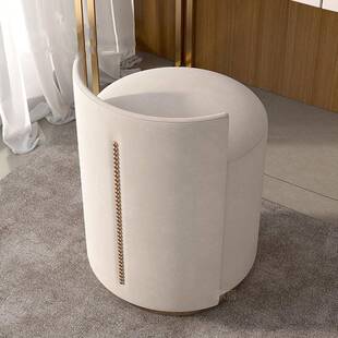 奢化轻妆MZX椅子简室网红靠背女生计师款约美甲可旋卧转梳妆台圆