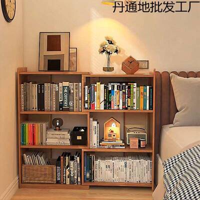 实木书架桌面置物架儿童书收桌纳架桌PCE上小书柜办公室用储物家