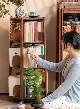 旋家转书学架儿童绘本简易用简约NQX省生创意置物收纳书柜落地空