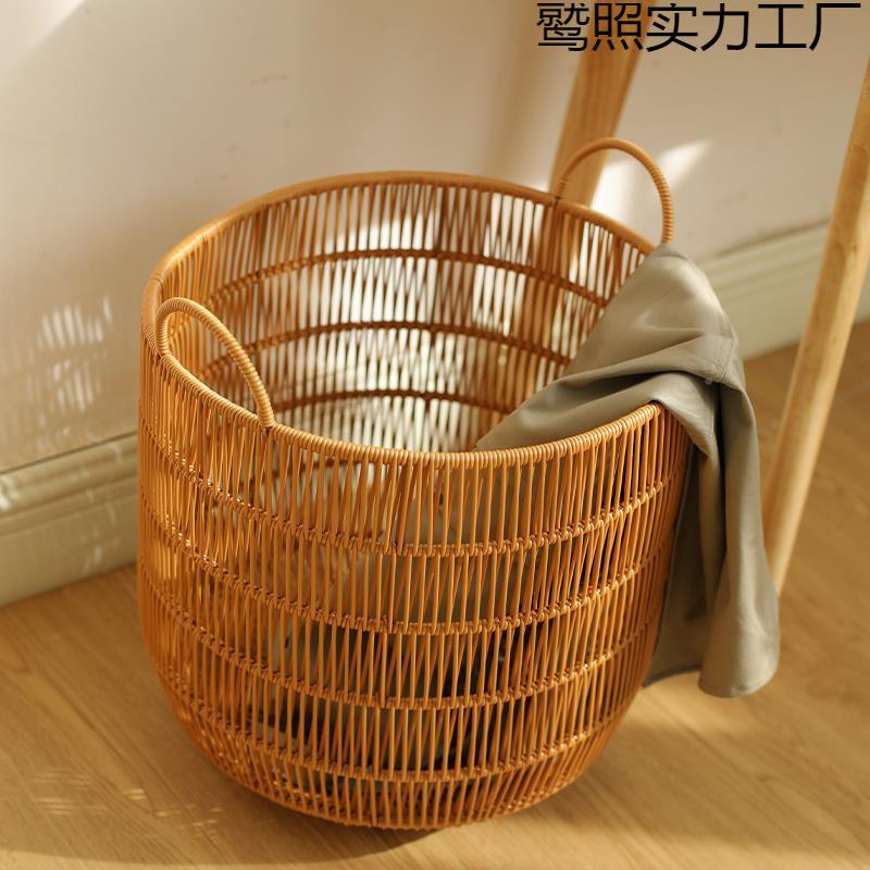 欧衣式洗风仿藤脏防水篮卧室脏衣服收纳筐鹫照实力玩具篓大号衣篮