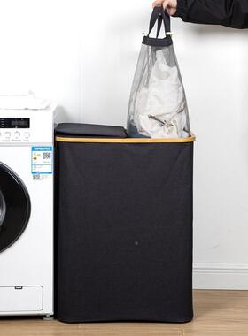 脏衣篮衣服收纳筐双竹桶脏衣篓可叠洗衣MSK篮折卫圈生间卧室收纳