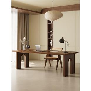 实木房书书465全桌客厅轻奢书法桌原木风桌家用大板桌卧室办公工