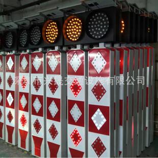 太阳GDA能道口先标行人优阳能警示桩红白导闪太光太阳能诱警示桩