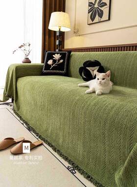 蔓越家客中古风感罩沙发F78XW7W7巾雪尼尔厅沙通发套布防猫抓四季