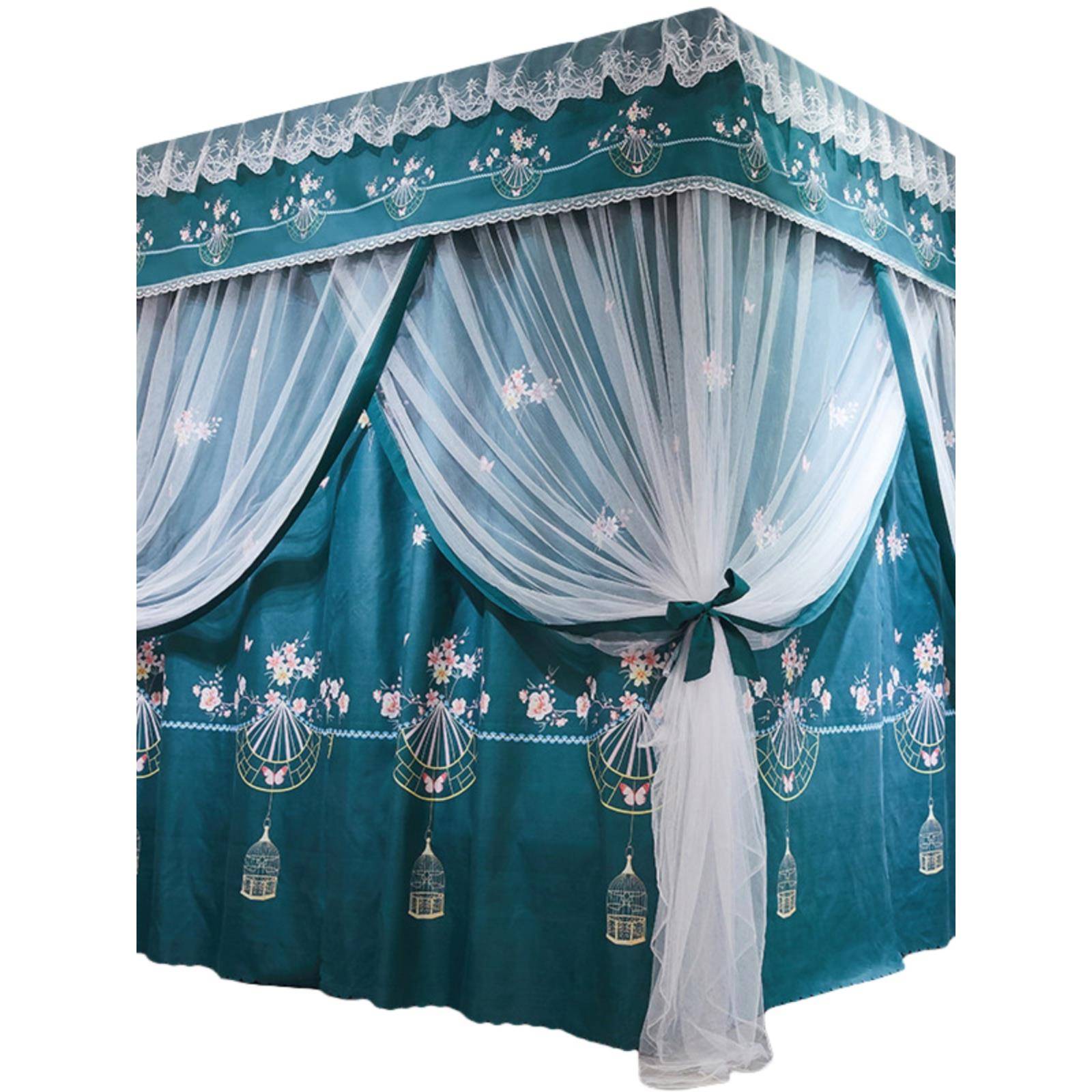 AL9双F76M8TMT层蚊帐床帘体式家用欧式带支架.8m蚊账1一.5米2公1