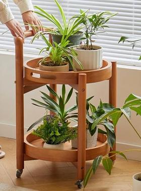 实木沙发边几客厅茶几可移41907动小推带轮床头桌置用物车架家小