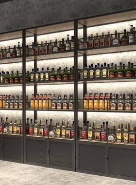 简约红酒艺架酒啤吧商用铁000303带酒柜酒庄置物架葡萄酒落地展示