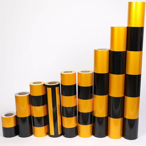 杆反光贴道路安全906反光贴黑黄桩红白警示光反膜电线交通防撞反