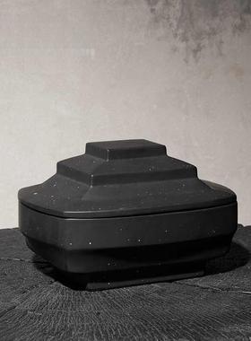 黑色F87567MM陶收纳具盒仿宋执玻璃茶套装中式琉璃太湖壶瓷石雕塑