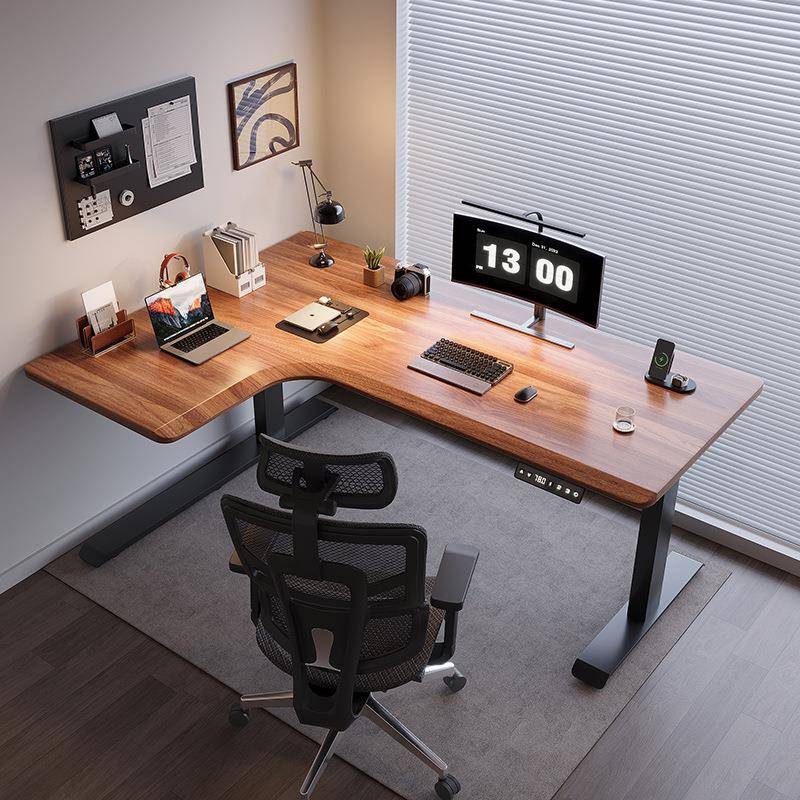 智能型转LGK角电动升降桌家办公桌学习书角桌L工用作台拐升降电脑