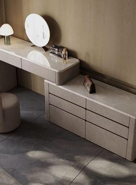 意式轻奢卡里台冰玉梳妆卧室妆简约台北美黑胡TPI桃一梳妆台电视