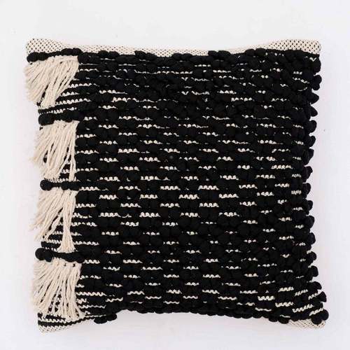 图涂|黑白森林印度灰进口手TT-16编工织抱枕现简约黑白客代厅靠枕