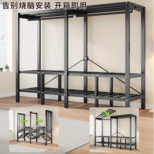 衣柜简易衣柜钢VPI制结实耐用布衣卧橱r室组装全钢架柜子出租房^