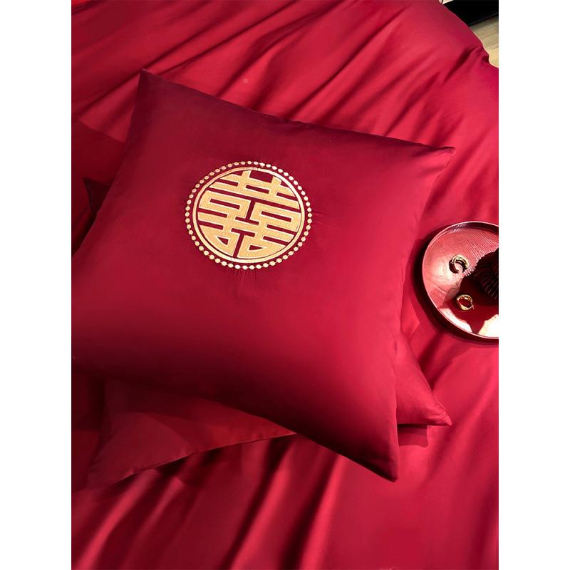 高档主婚庆纯棉结婚色四件Bkh4b2ck床套被套公床单全棉长绒棉上用