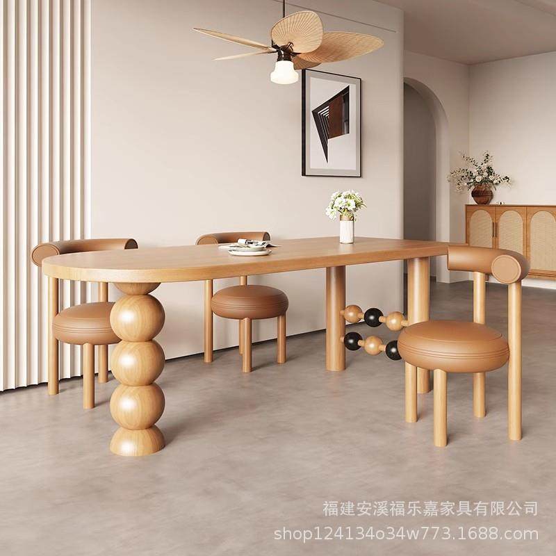 中古风实木餐桌椅组合设计师椭圆型聚会大餐桌现代家用小户型饭桌,纺织面料/辅料/配套,纺织机械配件,淘宝优惠券,粉丝福利购,淘宝优惠卷
