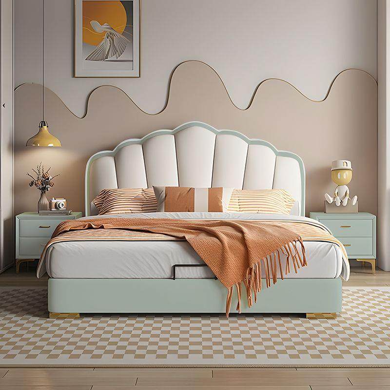 新款真皮床现代简约成人儿童床公主床单人床贝壳软包储物床,节庆用品/礼品,新娘配件,淘宝优惠券,粉丝福利购,淘宝优惠卷