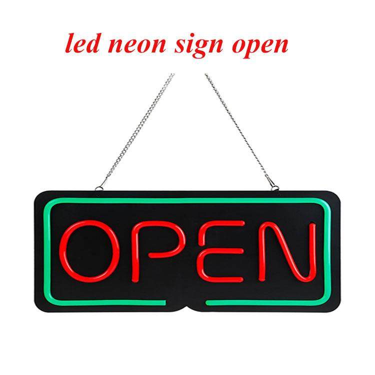 出口欧美open方形广告牌悬挂式柔性霓虹灯50*25cm霓虹灯