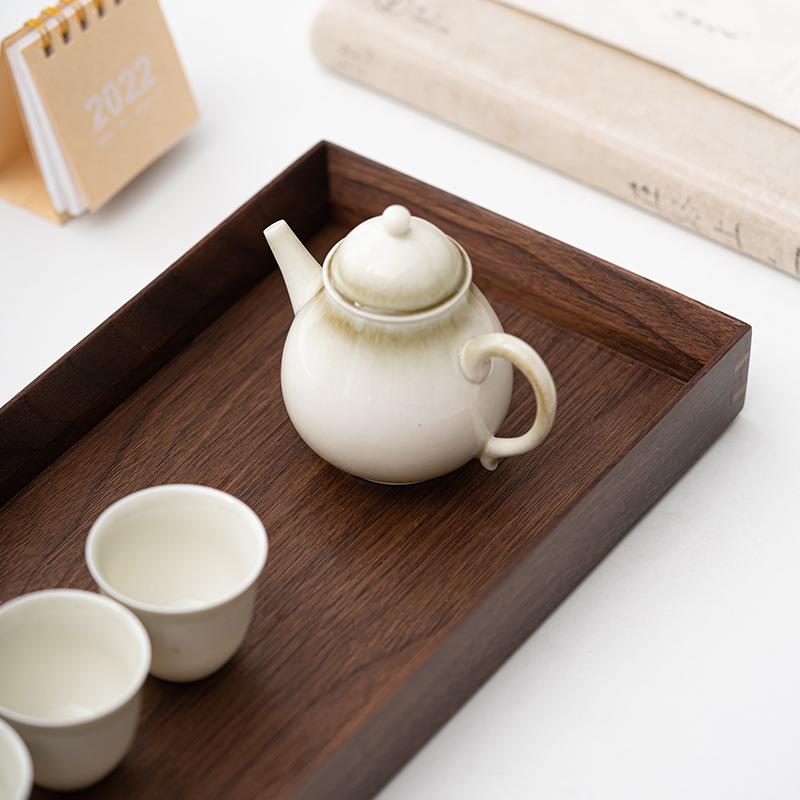 陶怡北美黑胡桃木托盘复古田园居家客厅木质食盘美食收纳多用途