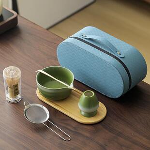 抹茶茶具套装户外旅行便携包百本立竹茶筅抹茶碗宋代点茶工具