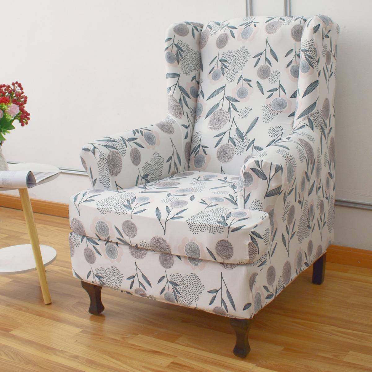 弹力老虎凳套垫子套沙发套全包单人翼形背沙发罩美式斯佳蒙坐垫套